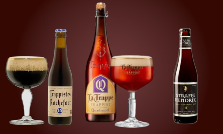 Drie Quadrupel bieren naast elkaar
